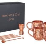 Líon - Moscow Mule koperen mokenset 500ml I (set van 4) + accessoires
